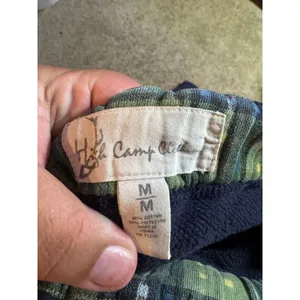 High Camp Club Navy Blue Jogger Sweatpants Plaid Trim Drawstring Medium thumbnail 5
