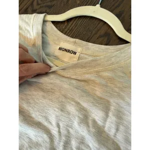 Monrow Women's Thin Heather Grey Pull Over Lightweight Sweatshirt Sz S thumbnail 10