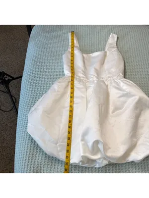 NWT Lulus Regal Cutie Satin Mini Dress Womens Small White Bridal Bachelorette thumbnail 9