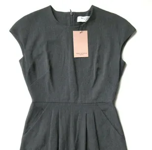 NWT MM. Lafleur Masha 3.0 in Charcoal Gray Light Twill Pleated Sheath Dress 0P thumbnail 3
