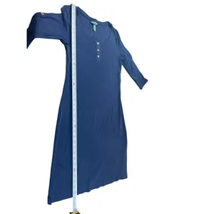 Ralph Lauren Navy Blue 100% Cotton Henley Shirt Dress Roll Tab Sleeve S thumbnail 7