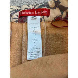 Vintage 90s Christian Lacroix Wide Leg Trousers Women 38 Orange Linen Blend‎ 29W thumbnail 2