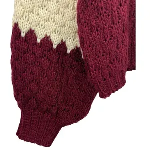 Anthropologie Nell Chunky Knit‎ Colorblocked Sweater Size Medium Cozy Casual thumbnail 10