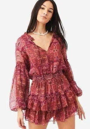 MISA Los Angeles Pink V-Neck Teya Mini Dress NWT thumbnail 1