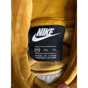 Nike Women's Velour Hoodie XXL Gold Colorblock Casual Fall Wear thumbnail 3
