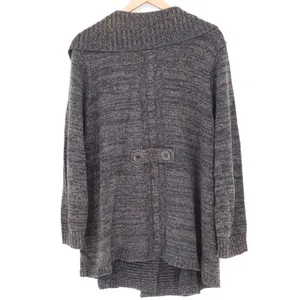 Style & Co Cardigan Woman XL Marled Shawl Collar Gray Double Breasted Good thumbnail 4