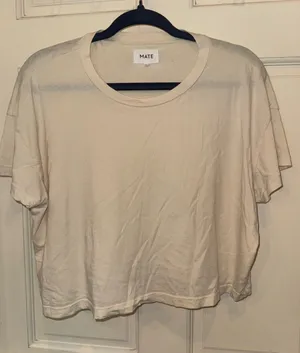 MATE the Label Cream Short Sleeve Boxy Tee thumbnail 1