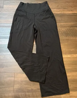 Halara High Waisted Wide Leg Yoga Pants Black V-Seam Pockets Small Athleisure thumbnail 1