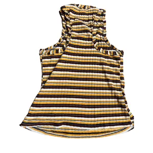 Pilcro Anthropologie Striped Ribbed High Neck Tank Top Mustard Brown White M thumbnail 2