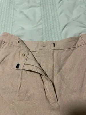 ZARA Tan Linen Shorts thumbnail 4