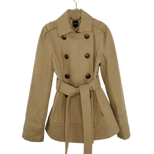 Express Tan Wool Double-Breasted Peacoat Extra Small Winter thumbnail 4