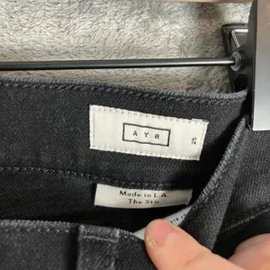 AYR Slim Straight Jeans Nox‎ Black Wash Size 25 Classic Minimalist Preppy Cotton thumbnail 5