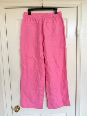 Athleta Retreat Linen High Rise Wide Leg Pants Relaxed Fit M thumbnail 6