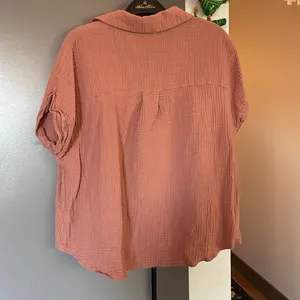 SHEIN LUNE Batwing Sleeve Pocket Patched Shirt Size Large thumbnail 4