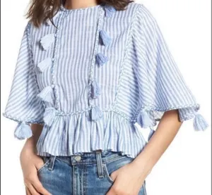 Misa Los Angelos blue striped tassel top small thumbnail 11