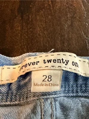 Forever 21 Light Wash Distressed Denim Shorts thumbnail 3