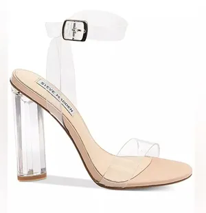 Steve Madden Camille Lucite Clear Block Heel Dress Sandals Size 8 thumbnail 4