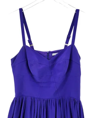 Amanda Uprichard-Revolve-Mimosa Royal Irrgdescant Blue Silk Mini Dress thumbnail 3