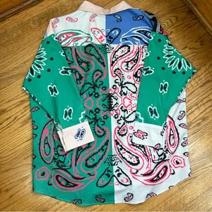 Nasty Gal | Oversized Bandana Print Satin Shirt Size S thumbnail 10