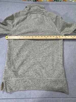 Fatface Pullover Sweater Size XS Grey Marl 1/4 Button Elbow Patches thumbnail 5