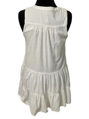 Tuckernuck Pomander Place Kenzo Tiered Dress White Swiss Dot Sleeveless Medium thumbnail 6