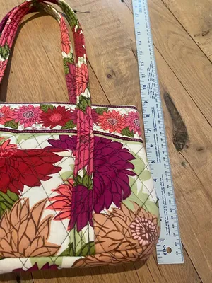 Vera Bradley Hello Dahlia Handbag Pink Flowers Quilted Shoulder Bag Tote Purse thumbnail 5