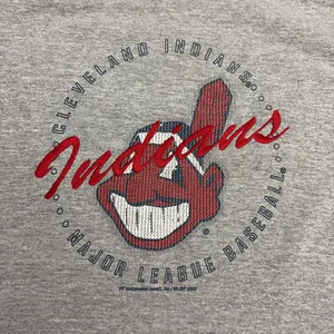 Vintage 2005 Lee Sport Gray Cleveland Indians MLB Logo Women's T-Shirt Size M thumbnail 3