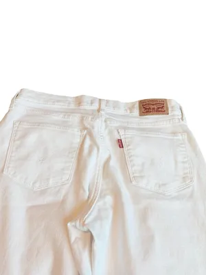 Levi's White Denim Jeans Classic Straight Casual Everyday Pants Size 28 Women's thumbnail 8