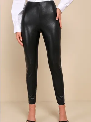 Lulu's Black Faux Leather Ankle-Length Pants NWOT thumbnail 2
