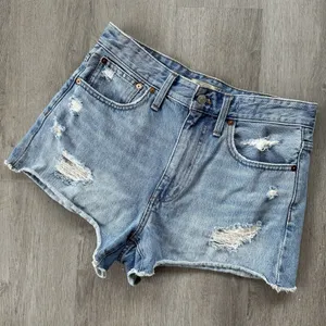 Madewell Relaxed High Waisted Denim Shorts Distressed 3 Inch Size 27 thumbnail 2
