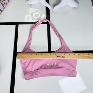 WILO The Label Pink Ribbed Halter Crop Top / Sports Bra - Size XS 🌸✨ thumbnail 5