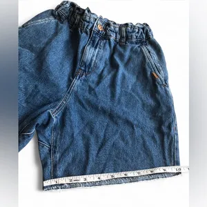 Zara Women's short Blue 100% Cotton with elastic waist Size 2 thumbnail 9