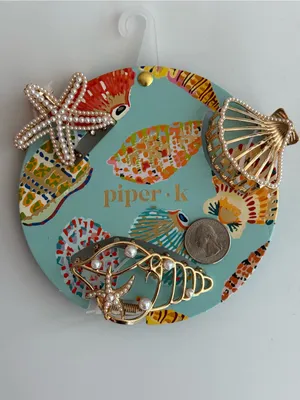 Piper K nwt Gold Seashell & Starfish hair claw clips thumbnail 3