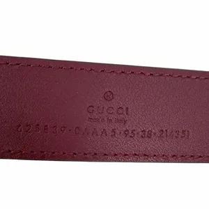 Gucci GG Marmont Belt Red Leather Gold Buckle Women Size 95/38 thumbnail 10