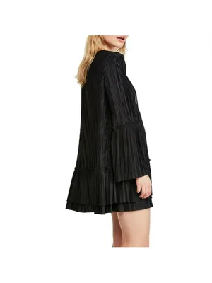 Free People Cant Help It Mini Dress Black Pleated‎ Dress Size Small thumbnail 2