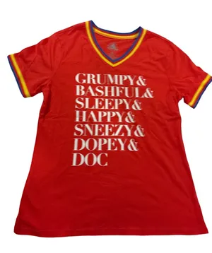 Disney Snow White and the Seven Dwarfs Red Tee with Yellow and Blue Trim thumbnail 1