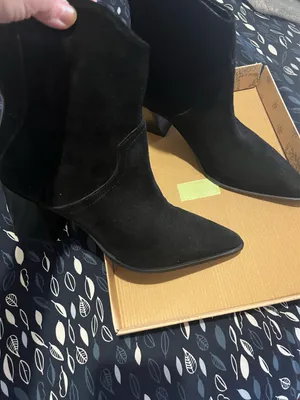EUC once Zara black real suede cowboy boots thumbnail 5