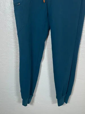 Figs Women S Teal Blue High Waisted Zamora Jogger Scrub Pants Pocket Stretch thumbnail 2