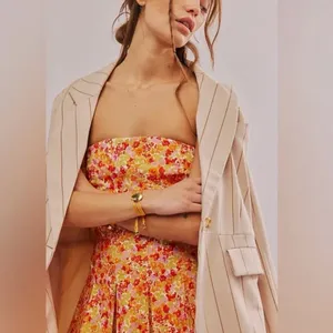 NWOT Free People Made Me Smile Printed Mini Dress Citrus Combo XL thumbnail 9