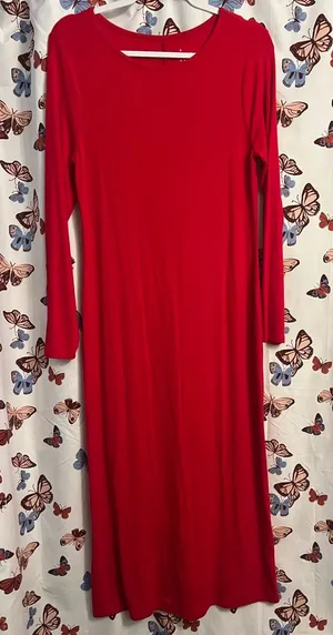 A New Day Ribbed stretchy Long Sleeve Maxi Dress thumbnail 1