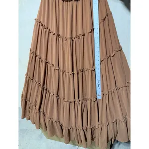 Lulus Chance‎ For Us Light Brown Off-the-Shoulder Ruffled Maxi Dress XL thumbnail 5