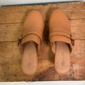 Madewell The Monique Buckle Clog Burnished Caramel Sz 9 thumbnail 5