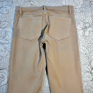 Tory Burch Emmy Beige Slim Ankle Pants Gold Snap Detail Stretch Sz 26💛 thumbnail 10