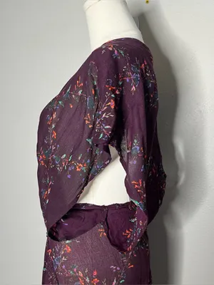 Free People FP One Purple Asymmetrical Hem Livia Maxi Dress Boho Summer READ thumbnail 4