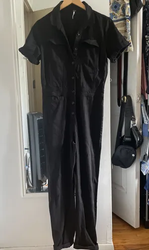 NWOT Young Fabulous & Broke Black Short Sleeve Jumpsuit thumbnail 1