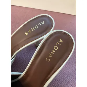 Alohas Puffy Mules in Grey/White Leather 38 Womens High Heels thumbnail 8