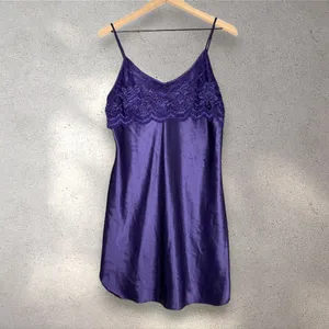 Private Luxuries Floral Slip Mini Dress Women's M Purple Satin Y2K Whimsy Fairy thumbnail 3