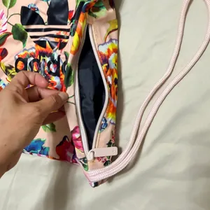 FARM Rio X Adidas Floralita Pink Floral Gym Sack / Backpack / Bag‎ 17.5" x 13.5" thumbnail 7
