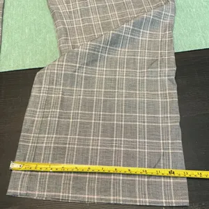 LOFT Curvy Plaid Wide Leg Pants Gray Pink Size 14 thumbnail 8