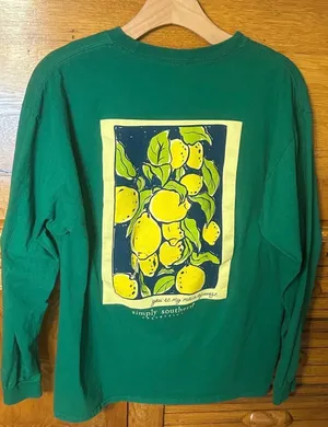 Simply Southern Green Prep Long Sleeve Lemon Graphic Tee You're My Main Squeeze thumbnail 5